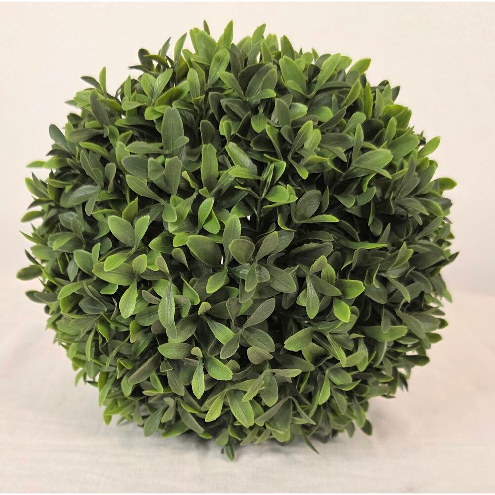 Faux Boxwood Topiary Ball 8" Diameter Artificial Cottagecore Farmhouse Round